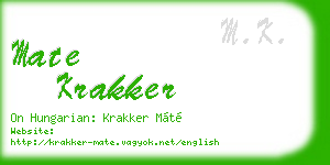 mate krakker business card